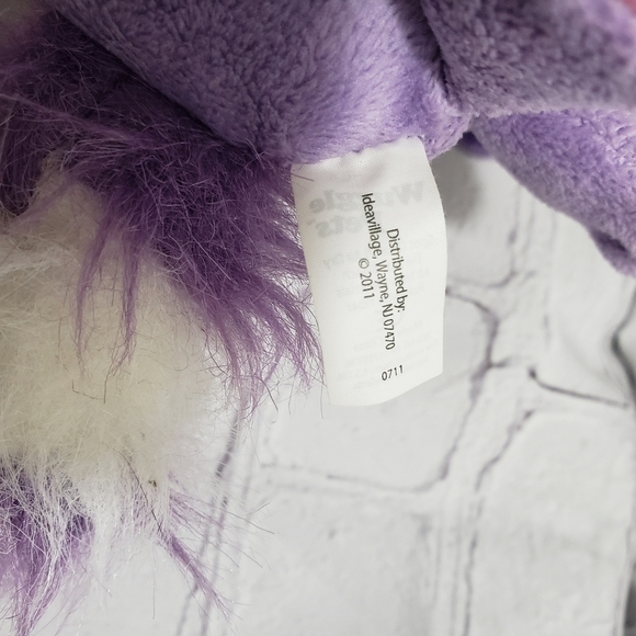Wuggle Pets Clever Raccoon Backpack Keychain Clip Plush 6" Purple Embroidered - Picture 6 of 7